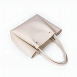 Split Leather Tote Bag with Zipper Closure