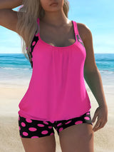 Women's Colorful Polka Dot Swimsuit Two Piece Set
