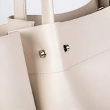 Split Leather Tote Bag with Zipper Closure