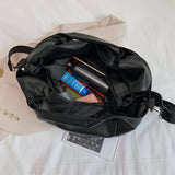 Large Leather Tote with Zipper Closure