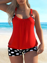Women's Colorful Polka Dot Swimsuit Two Piece Set