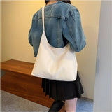Leather Shoulder Bag with Button Closure