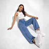 Women's Mid-Waist Straight-Leg Jeans