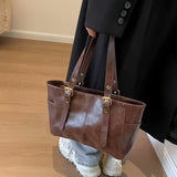 Retro-Inspired One-Shoulder Leather Handbag