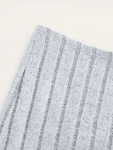 Women's high-waist ribbed knit pencil skirt