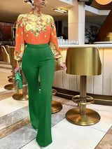 Women's high-waist flared pants