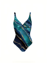 Tropical Print Two-Piece Swimsuit & Sarong Set