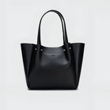 Split Leather Tote Bag with Zipper Closure