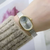 Sleek Oval Quartz Wristwatch