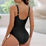 Women's Solid Ruffle One-Piece Swimsuit