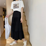 Women's high-waist chiffon A-line skirt
