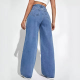 High-waisted wide-leg jeans