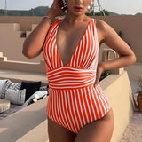 Striped One-Piece Swimsuit