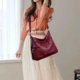 Large Capacity Leather Crossbody Bag
