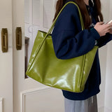 Soft Leather Shoulder Tote Bag