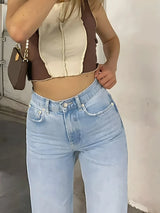 Ripped straight-leg jeans with a relaxed fit