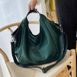Large Leather Tote with Zipper Closure