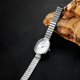 Sleek Oval Quartz Wristwatch