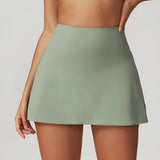 High-waist athletic skort with built-in shorts