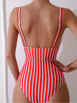 Striped One-Piece Swimsuit