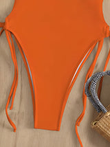 Deep V-Neck One-Piece Swimsuit