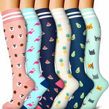 6-Pair Compression Socks for Pain Relief & Daily Comfort