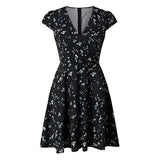 Floral Mini Skirt with V-Neck Detail