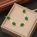 Emerald Pendant Jewelry Set