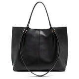 Large Leather Tote Bag with Dual-Use Design