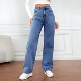 High-waisted wide-leg jeans