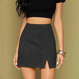 Women's high-waist faux suede mini skirt