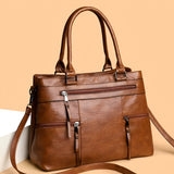 Large Capacity Retro Leather Boston Bag
