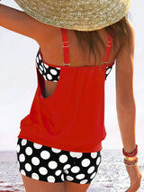 Women's Colorful Polka Dot Swimsuit Two Piece Set