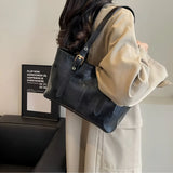 Retro-Inspired One-Shoulder Leather Handbag