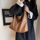 Large Leather Shoulder Tote Bag
