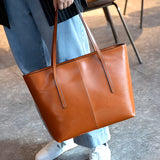 Stylish Leather Large Tote Bag