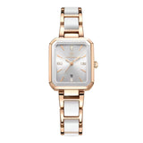Women's Diamond-Encrusted Square Quartz Watch