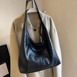 Two-Piece Large Leather Tote Bag
