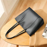 Women's Split Leather Commuter Tote Bag