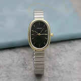 Sleek Oval Quartz Wristwatch
