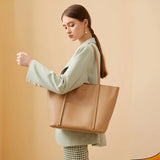 Women's Spacious Split Leather Tote Bag