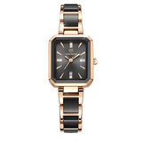 Women's Diamond-Encrusted Square Quartz Watch