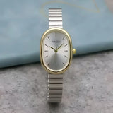 Sleek Oval Quartz Wristwatch