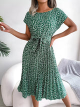 Floral Pleated A-Line Maxi Dress