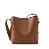 Button-Closure Bucket Shoulder Bag