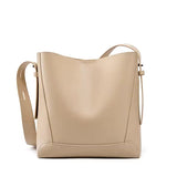 Button-Closure Bucket Shoulder Bag