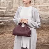 Soft Leather Shoulder Bag with French Texture