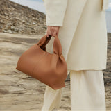 Soft Leather Shoulder Bag with French Texture