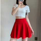High-waist pleated tennis skirt