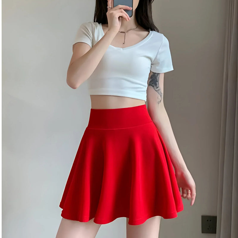 High-waist pleated tennis skirt
